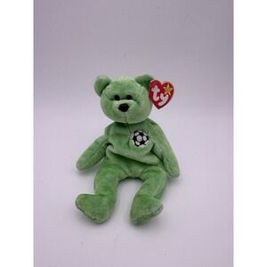 TY Beanie Baby - KICKS the Soccer Bear (8.5 inch) - MWMTs‎ Stuffed Animal Toy